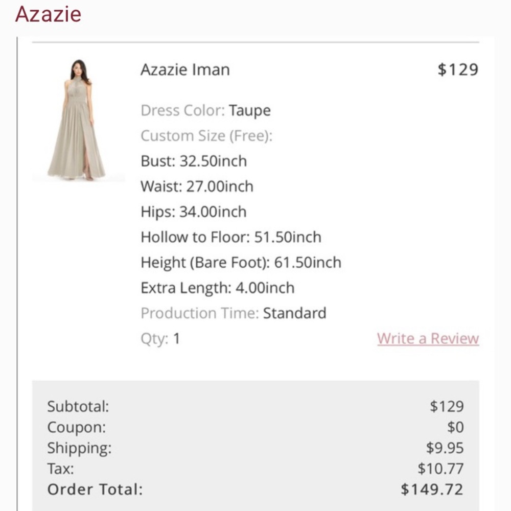 Azazie Iman Taupe - Picture 2 of 2
